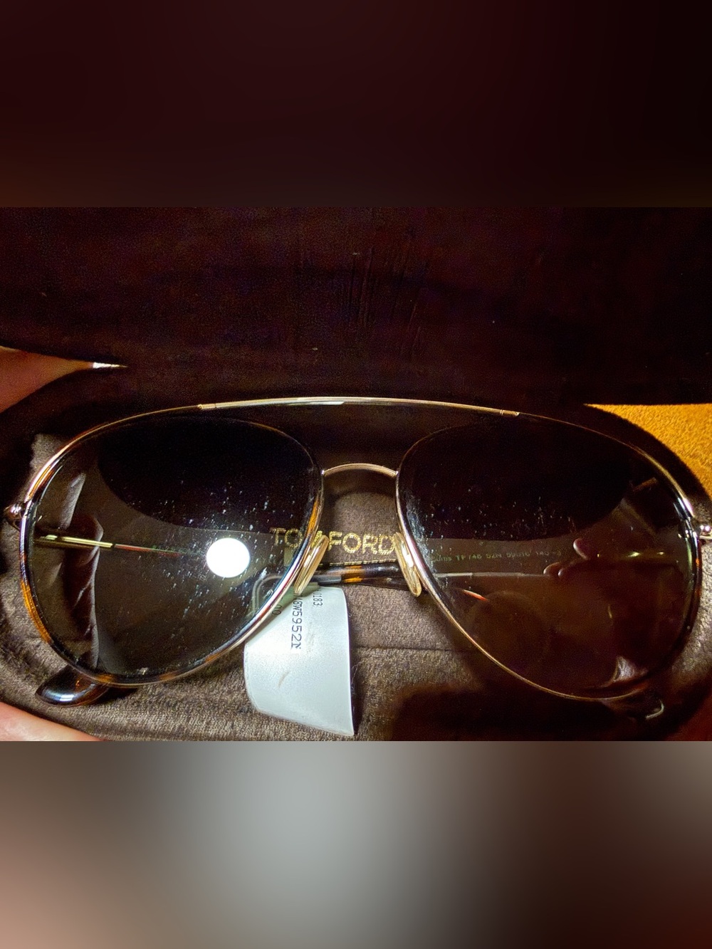 Tom Ford Curtis FT0748 Aviator Sunglasses Gold Tortoise Green Lens NEW $495 - Picture 7 of 10